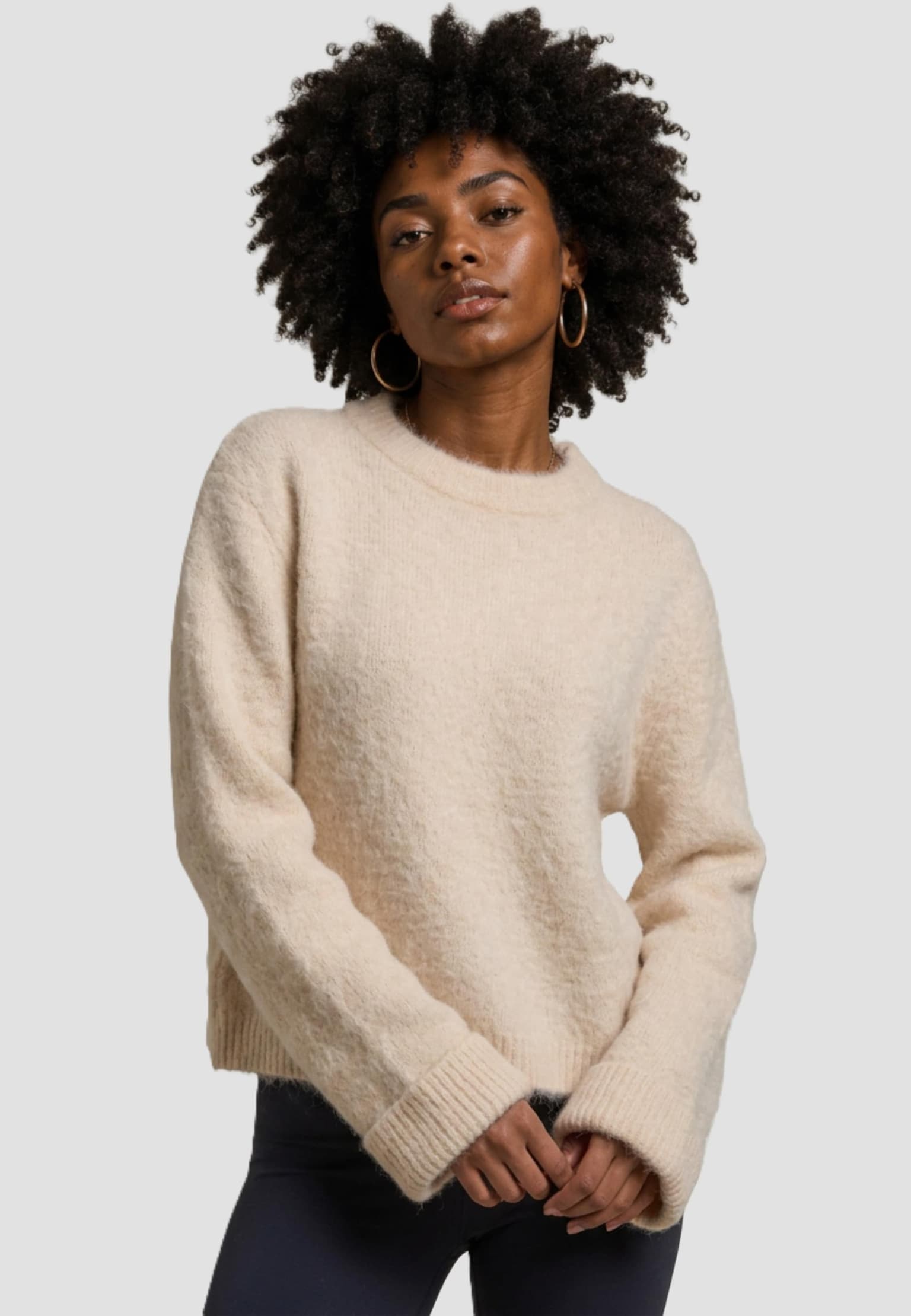 AMN-244-SW-24080449-091 AIMN Alpaca Knit Sweater