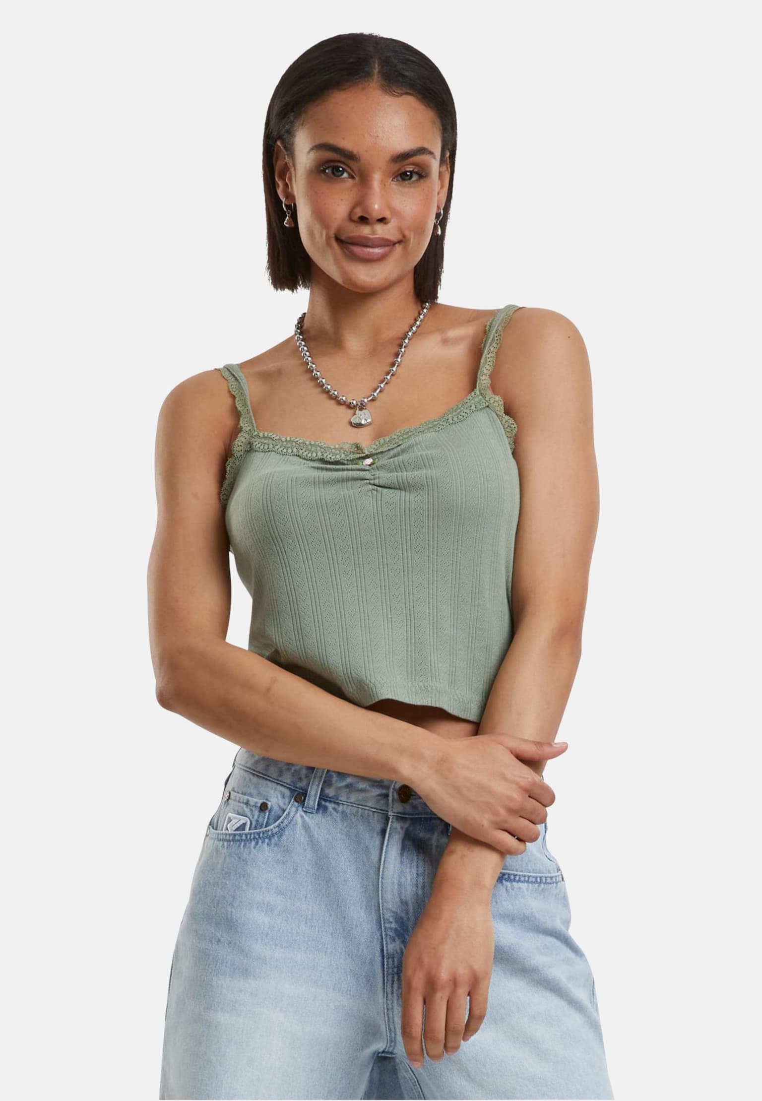 Karl Kani Woven Signature Pointelle Top