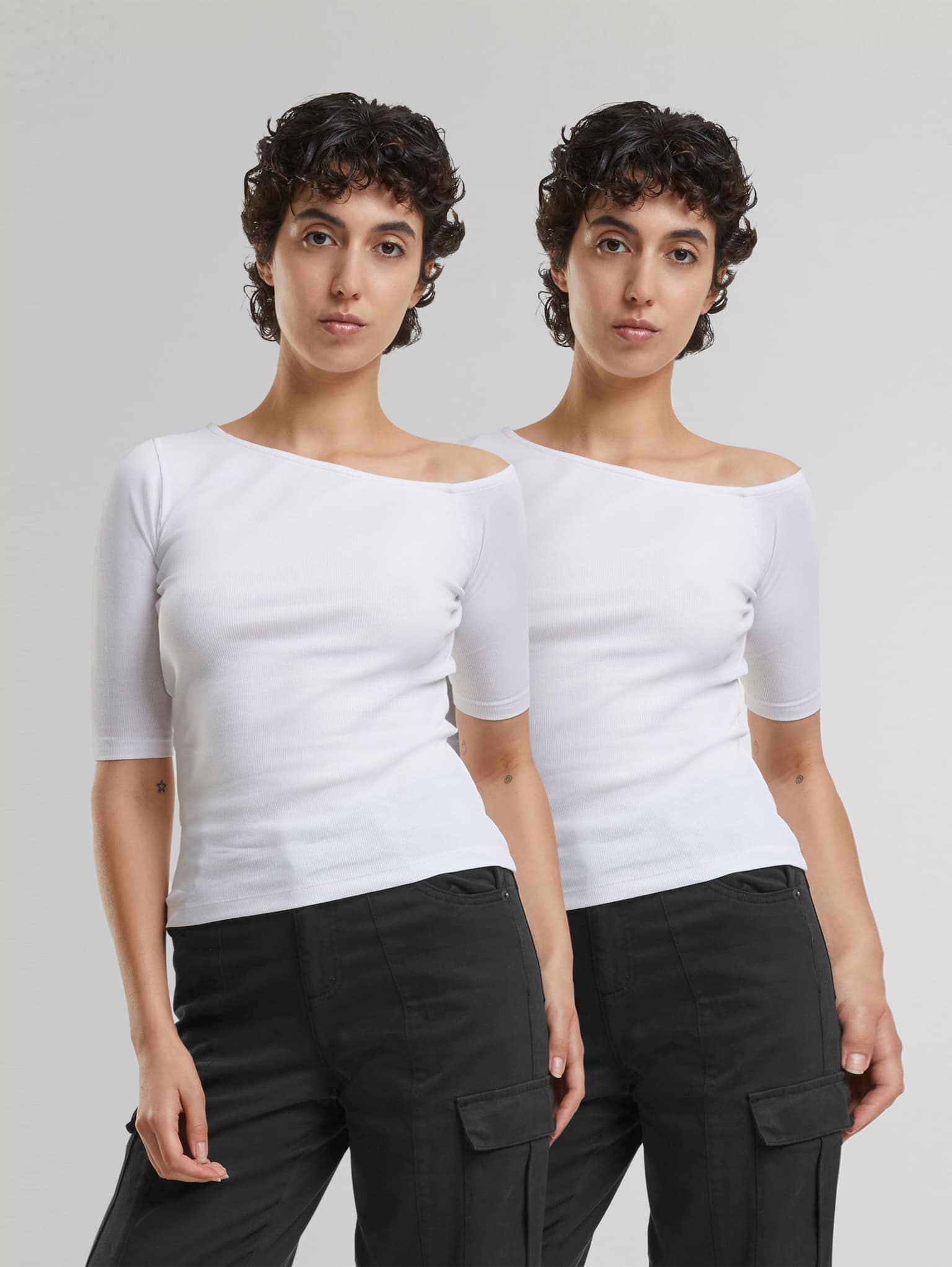 Urban Classics Ladies Essentials Asymmetric Rib Tee 2-Pack