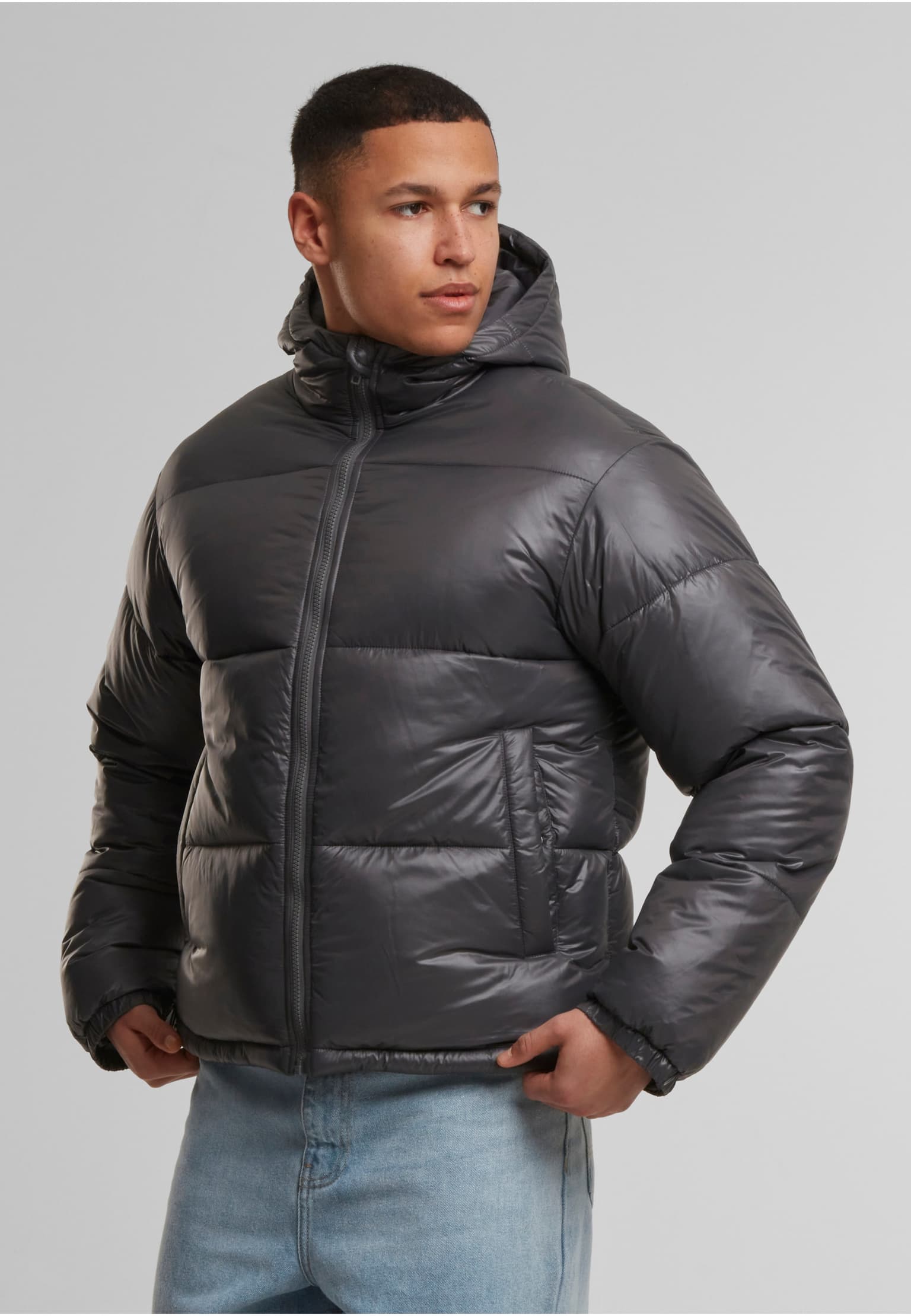 Urban Classics Shiny Puffer Jacket With Hood