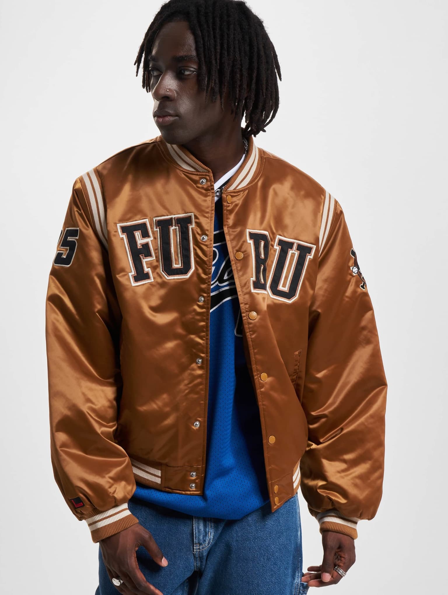 FUBU College Satin Varsity Jacket