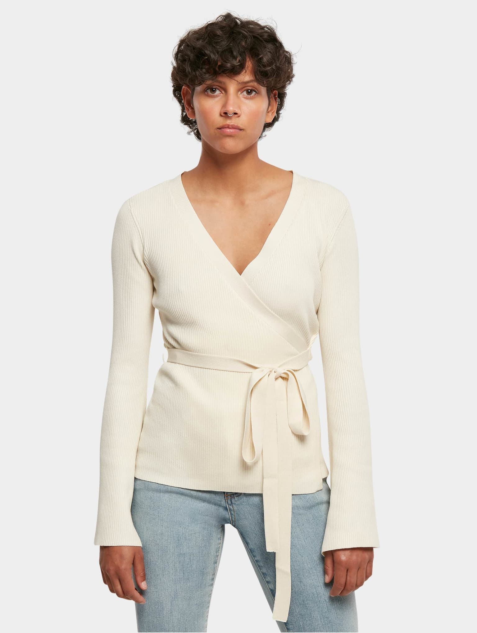 Urban Classics Ladies Rib Knit Wrapped Cardigan