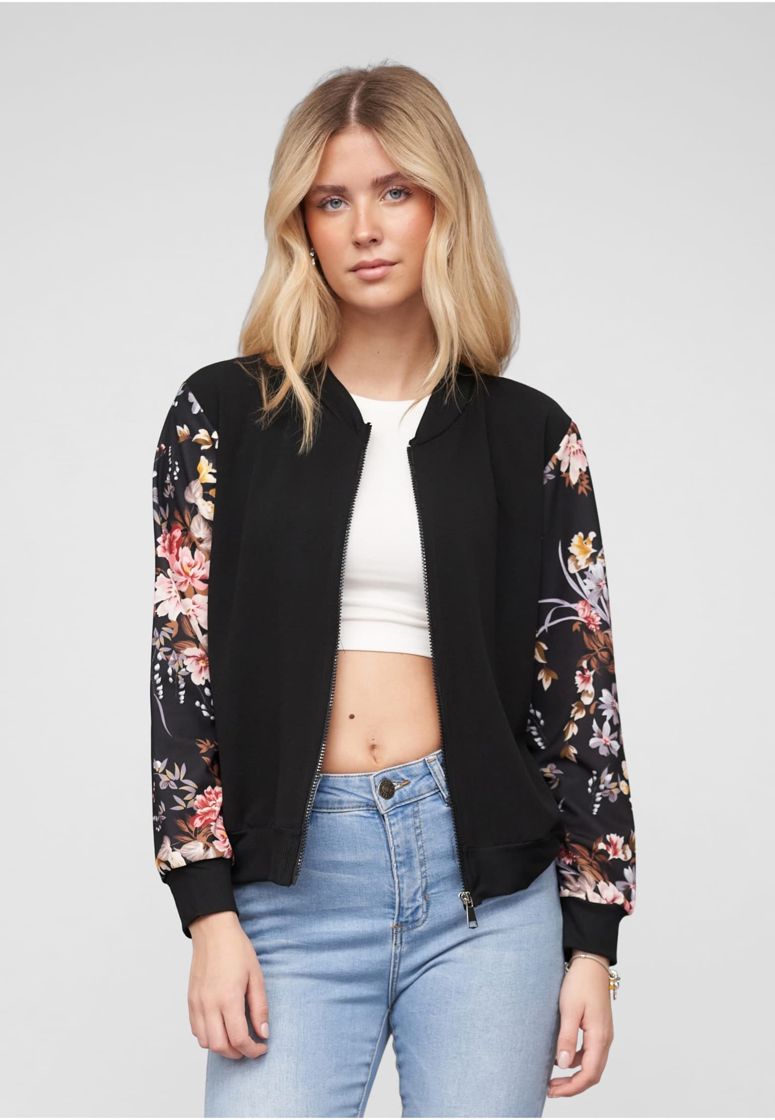 Cloud5ive Blouson with Flower Print Sleeves