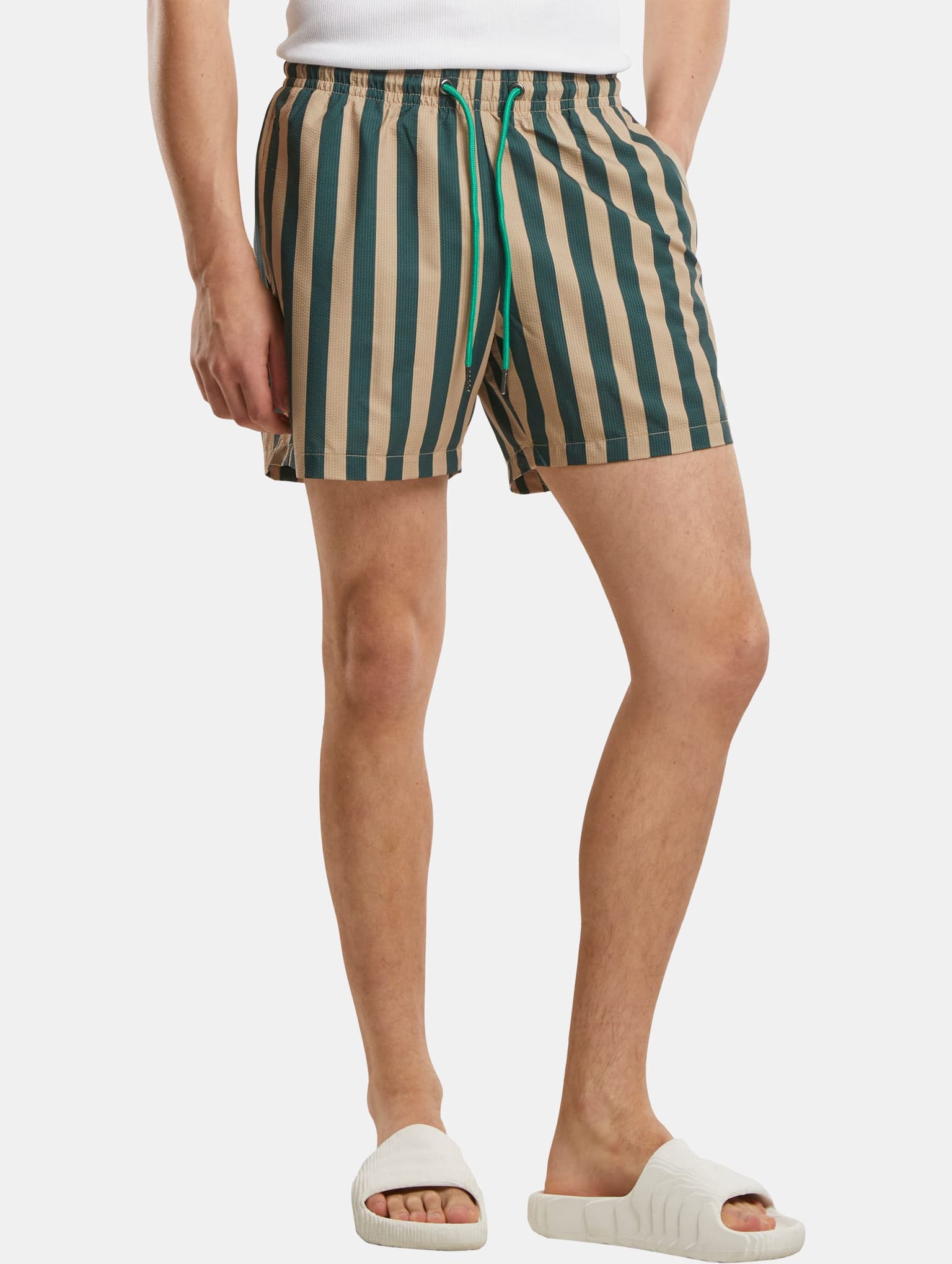 Urban Classics Striped Seersucker Swim Short
