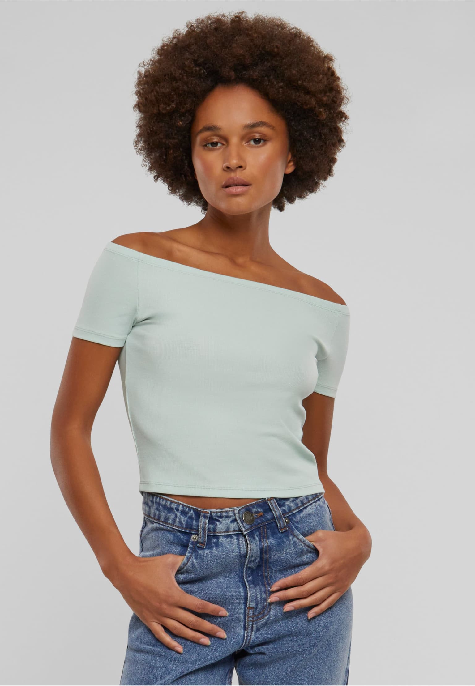 Urban Classics Ladies Essentials Off Shoulder Rib Tee